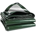 Wohohoho 120GSM Tarpaulin Waterproof Heavy Duty, 2m x 3m Large Green Rainproof Tarp UV/Tear Resistant PE Tarpaulin Sheet Tent with Reinforced Eyelets, Cover for Car, Pool, Caravan, Garden Furniture