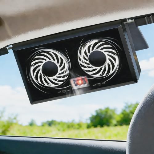 DURASIKO 換気扇 車用 クーラー 車用排気ファン 車用扇風機 太陽光パネル搭載 車用 サーキュレーター窓用換気扇 換気ファン 排熱 カー用品（ブラック）