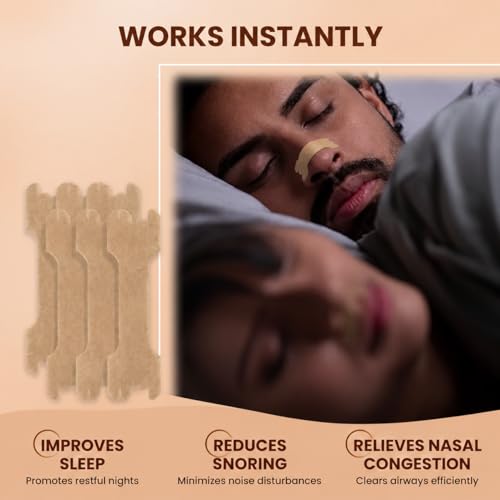 Image of DOLTAS Nasal Strips for Better Breathing & Snoring Relief | Instantly Relieves Nasal Congestion | Improve Oxygen Intake | Strong Hold, Sweat-Resistant & Skin Safe | Enhances Sleep & Athletic Performance | 20 Patches (Beige)