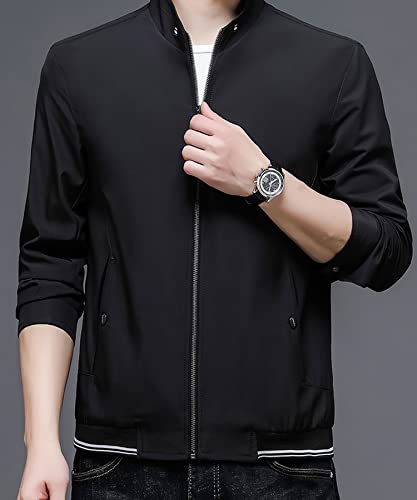 Lucrosun Men's Casual Lightweight Softshell Full Zip Stand Collar Work Jacket4