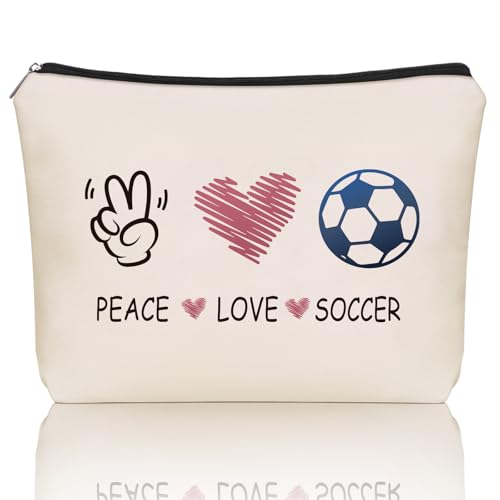 Girlly Soccer Gifts Makeup Bag: Versatile Soccer -Themed Cosmetic Bags, Perfect for Teen Grils, Football Lovers Soccer Team Gifts- Ideal Gift for Travel, Parties, Birthdays, Christmas