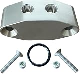 LS Oil Port Adapter Dual 1/8' NPT Oil Feed Line Plate Compatible with LS3 LS2 LQ4 LQ9 LS6 L92 L99 L33 LR4 551666