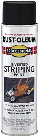 Rust-Oleum 2578838 Professional Inverted Striping Spray Paint, 18 oz, Black