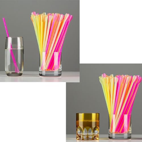 200 pitillos desechables coloridos con cuchara 20 cm miniatura 5