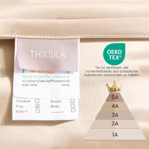 THXSILK 25 Momme Seide Kissenbezug für Haar und Haut - Maulbeerseide Kissenbezug - Hypoallergen mit Versteckter Reißverschluss - Pure Seide… – Ansicht 6