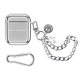 White Letter Airpods Case,Silver Apple Airpods 2nd 1st Generation Couple Case Soft TPU Plating with