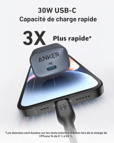 Anker Nano Prise Chargeur USB C Haute Vitesse Charge Rapide PIQ 3.0 et PPS pour iPhone Galaxy iPad et Plus - vue 3