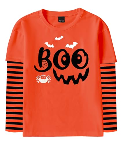 Image of Remimi Unisex Kids Christmas Long Sleeve Shirt Xmas Print Stripe Shirts 2-12 Years