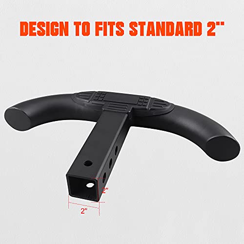 Hitch Step For 2 Inch Receiver, Black Towing Truck Hitch Step Metal Construction Hitch Mount Truck Pickup Suv Hitch Step Protector Compatible With Chevrolet, Ford, Toyota, Gmc, Dodge Ram, Jeep #TOP6