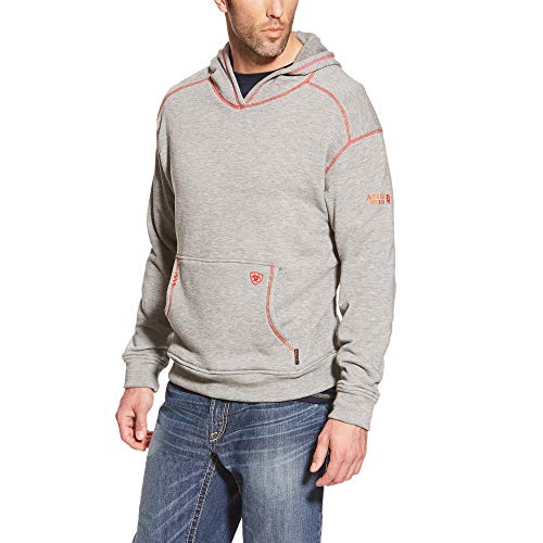ARIAT Men's Fr Polartec Hoodie Grey Size Large Tall