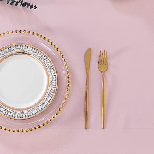 Mysky Home 2Pack Pink Tablecloth 60X84 Inch Rectangle Table Cloth For 4 Feet Table- Wrinkle Resistant Washable Polyester Table Cover For Dining Party And Camping #TOP3