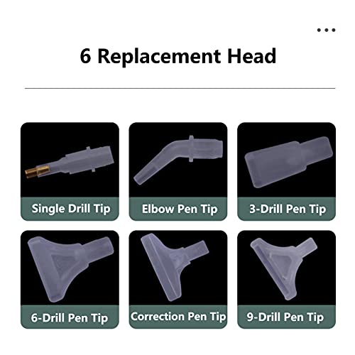 Caneta de pintura de diamante com luz, USB carregável, caneta de pintura com 6x cabeças de substitui