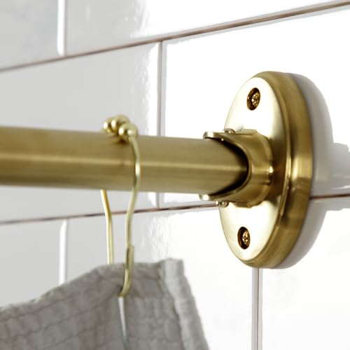 Kingston CC7217 Steel Single Curved Shower Curtain Rod, Brushed Brass by Kingston Brass - Image 3