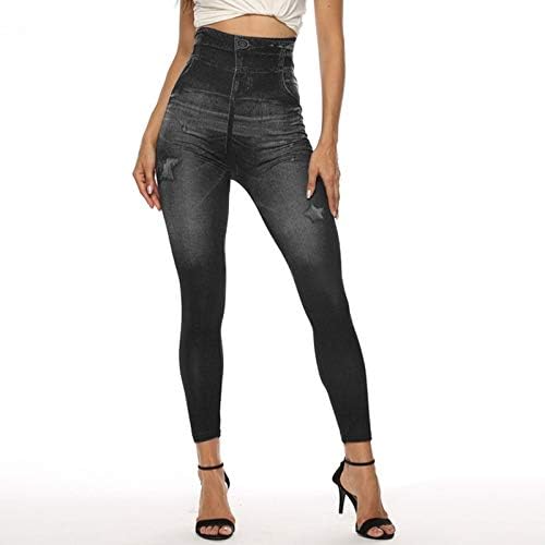 Polainas de Las Mujeres de imitación de los Pantalones Vaqueros Pantalones  de Cintura Alta Aptitud elástico Delgado Leggins Mujer Casual Deportivo  Leggins Mujer Push Up : Amazon.es: Ropa