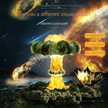Creativa explosión nuclear seta nube LED lámpara de escritorio infinita atenuación arte lámpara de escritorio impresión 3D resina luz nocturna (nube de hongos control remoto)
