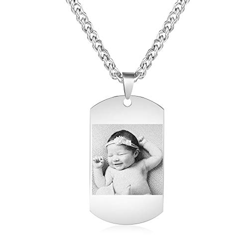 kaululu Personalized Picture Necklace for Women Men Memory Pendant Necklace with Picture for Unisex Custom Engraved Locket Necklace That Holds Pictures Sunflower Necklace Gift for Girls Boys
