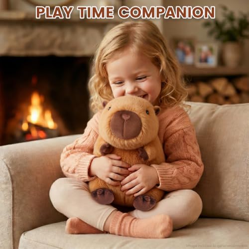 Image of SuzziPals Heatable & Coolable Capybara Plush, Microwavable Stuffed Animal Heating Pad for Soothing & Relaxation, Lavender Scent Plush Toys for Stress Relief, Capybara Plushies Gift for Kids & Adults