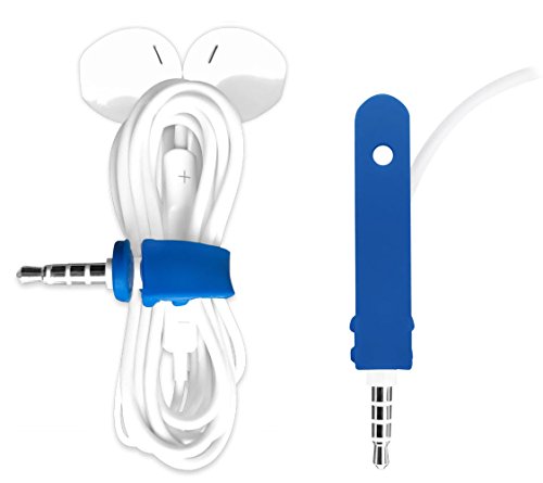 Budsband - Tangle-Free Earbuds Cord Organizer/Earphone Holder/Cord Wrap / (Set of 2 in Blue)