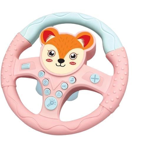 Ladako Interactive Car Simulator Musical Steering Wheel Toy with Multiple Vehicle Sounds for Kids (Pink)-picture-27