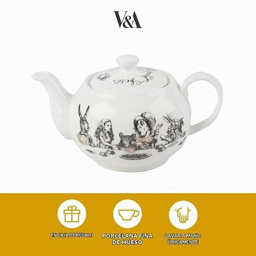 Miniatura 4 de Victoria Albert Alicia En El País De Las Maravillas Mini Tetera En Caja De Regalo, 450ml, Blanco