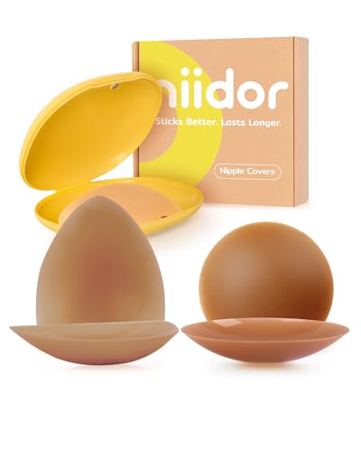 Image of Niidor Nipple Covers for Women with Lift Reusable Silicone Pasties Breast Petals Seamless Under Any Oufit for All Day Comfort