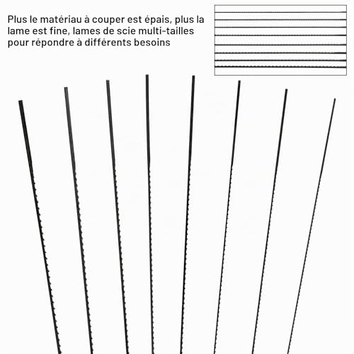 24 Pièces Lames de Scie à Chantourner, 130mm 1/2/3/4/5/6/7/8 Lames de Scie en Acier Carbone, Lames de Scie à Chantourner pour Couper Bois Plastique Métal – vue 5