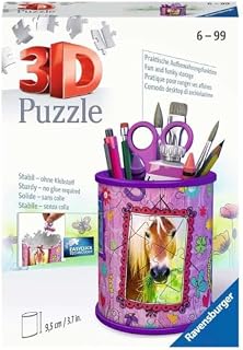 Ravensburger 3D Puzzle 11175 - Utensilo Pferde - 54 Teile - Stiftehalter für Tier-Fans ab 6 Jahren, Schreibtisch-Organizer für Kinder: Erlebe Puzzeln in der 3. Dimension
