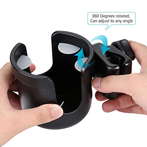 Image of Accmor Walker Cup Holder and Hook, 2-in-1 Wheelchair Cup Holder Attachment, Drinks Holder for Stroller, Walker, Wheelchair, Rollator, Scooter
