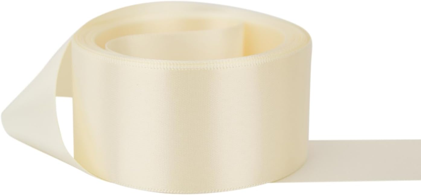 Ribbon Bazaar Double Faced Satin - Premium Gloss Finish - 100% Polyester Ribbon for Gift Wrapping, Crafts, Scrapbooking, Hair Bow, Decorating & More - 4" Bridal White 25yd