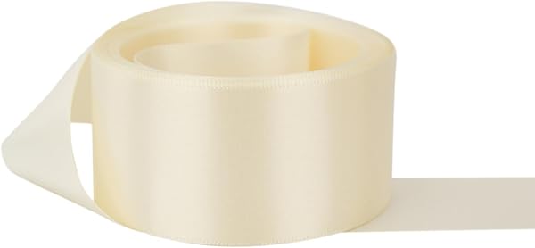 Ribbon Bazaar Double Faced Satin - Premium Gloss Finish - 100% Polyester Ribbon for Gift Wrapping, Crafts, Scrapbooking, Hair Bow, Decorating & More - 5/8" Bridal White 50yd Spool - 1