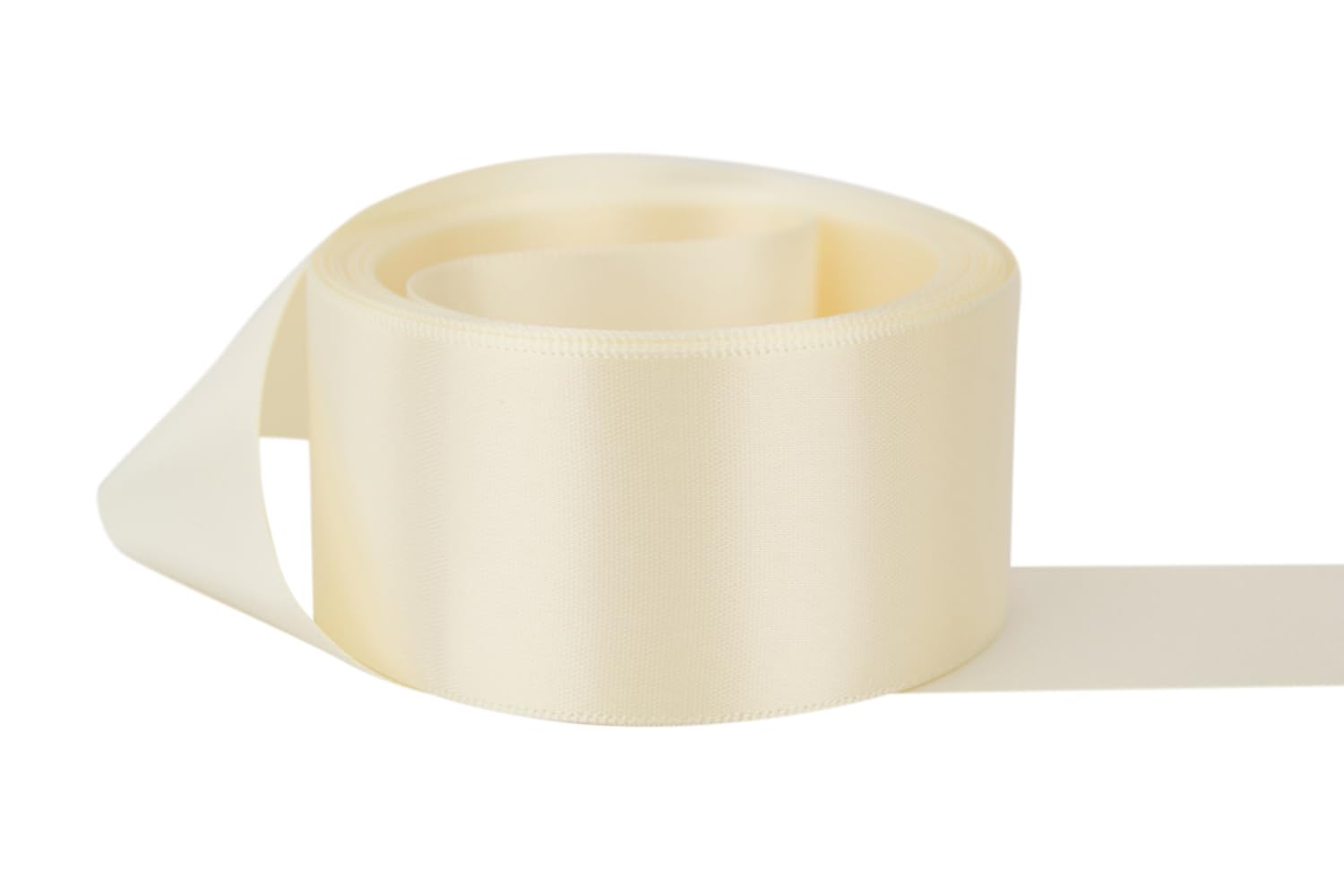 Ribbon Bazaar Double Faced Satin - Premium Gloss Finish - 100% Polyester Ribbon for Gift Wrapping, Crafts, Scrapbooking, Hair Bow, Decorating & More - 5/8" Bridal White 50yd Spool