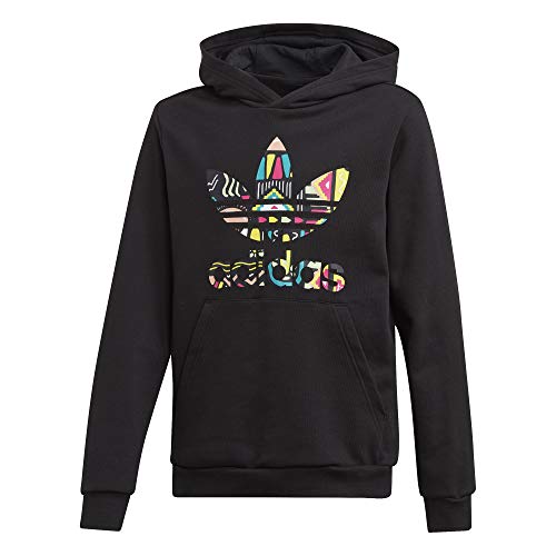Adidas Hoodie Sweat-Shirt Fille Noir/Multicolore FR : S (Taille Fabricant : 7-8Y)