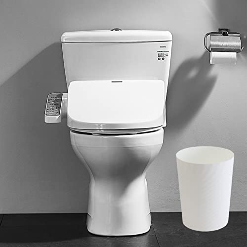 Image of Plastic Small Bathroom Trash Can Wastebasket Garbage Can, White, 2 Pack | Sturdy-Easy to Clean, Bathroom, Laundry Room, Kitchen, Office, Kids Room, Dorm, Bedroom, 1.8 Gallon