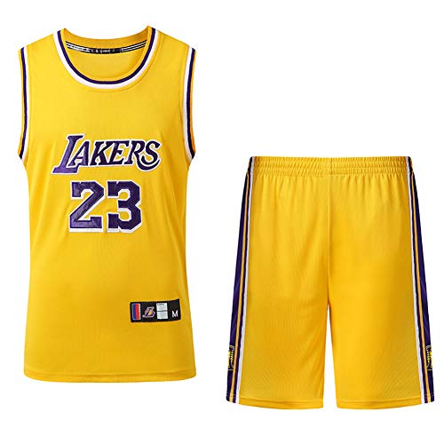 GAOZI Maillots De Basketball Hommes Adulte Basket Maillots James # 23 Basketball T-Shirt Jersey Et Short Ensemble De Maillot pour Les