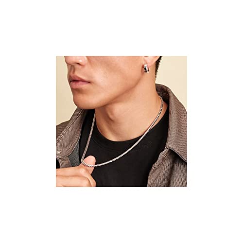 ARGENTO REALE Sterling Silver 2.5MM-5MM Solid Franco Chain Necklace, Round Box Link Chain, Rhodium Necklace, Sterling Silver Necklace 18-304