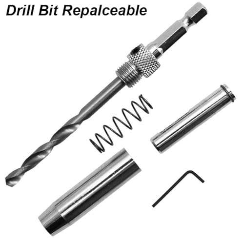 Juego de brocas centradoras automáticas para bisagras, herramienta para perforación piloto y punzonado de núcleo para carpintería, repuesto para puertas de armario (broca para bisagras, 4 piezas) miniatura 5