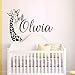 HFDHFH Sticker Mural Girafe nom pépinière Chambre de bébé Enfant Fille Chambre nom personnalisé décoration de la Maison Vinyle Autocollant Mural