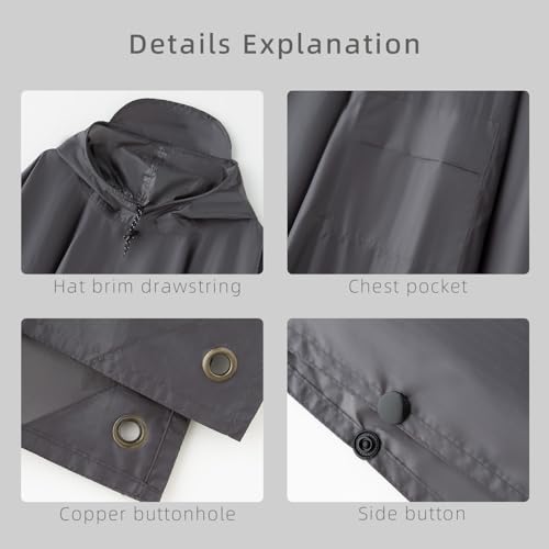Image of Multi functional cape hooded raincoat suitable for outdoor camping and hiking, suitable for both men and women
