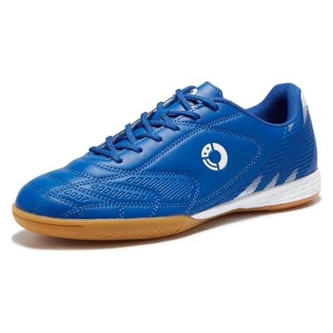 LEOCI Men's Indoor Soccer Cleats Trainer Rubber Futsal Shoes for Athletic Flat Outsole Training Sneaker Cover