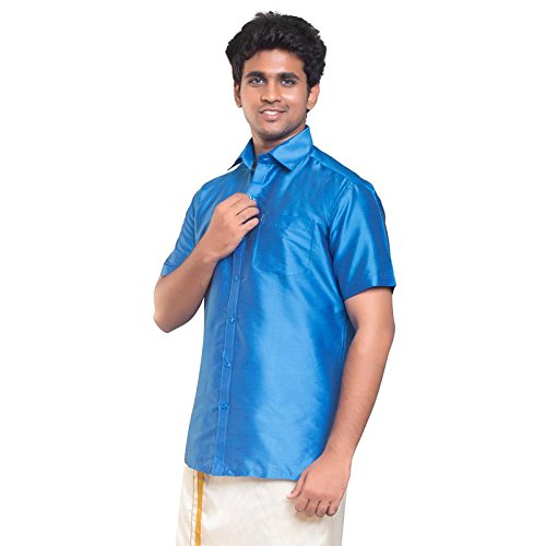 Image of THANGAMAGAN MENS SHIRT D BLUE SIZE 44