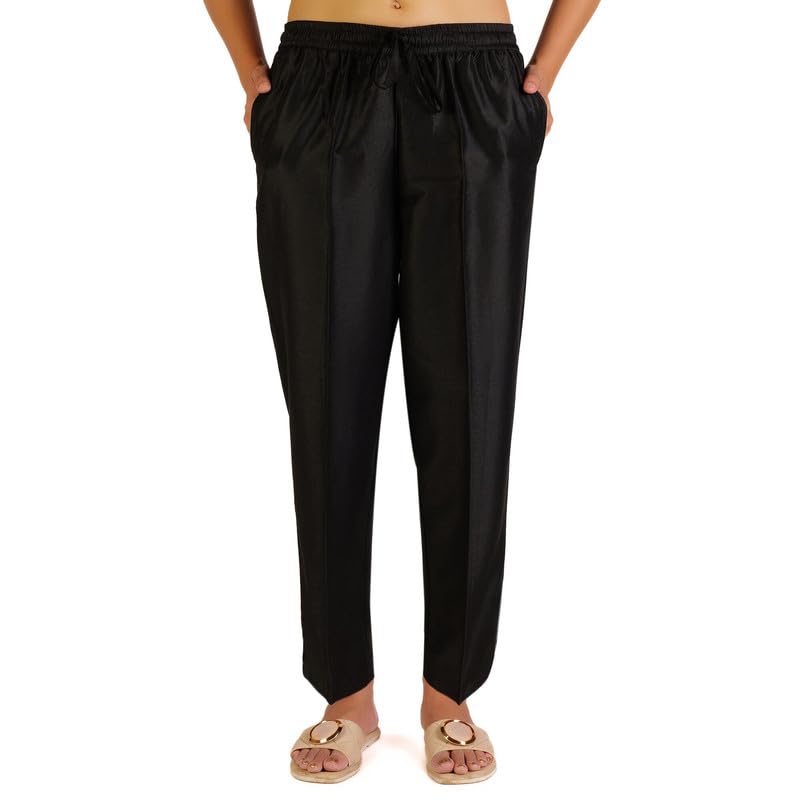 Image of Trouser Pants for Women,Stylish Trousers for Woman for Kurti Relaxed & Regular Straight fit Palazzo,Ethnic Bottom Formal Pants for Women Office wear Casual & Daily Use