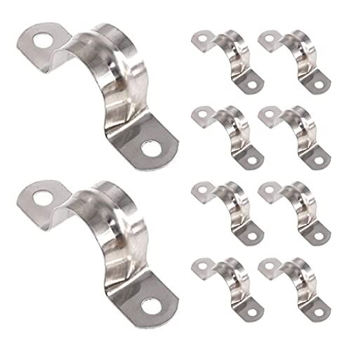 10 Stück 16MM Edelstahl U-Rohrschelle, Edelstahl 304 Rohrschelle, Metall U-Typ Rohrschelle Set, Verbindungsring Schlauchschelle, Schlauchverschluss, Für Gasrohre, Wasserrohre, Rohre Wand und Kabeln