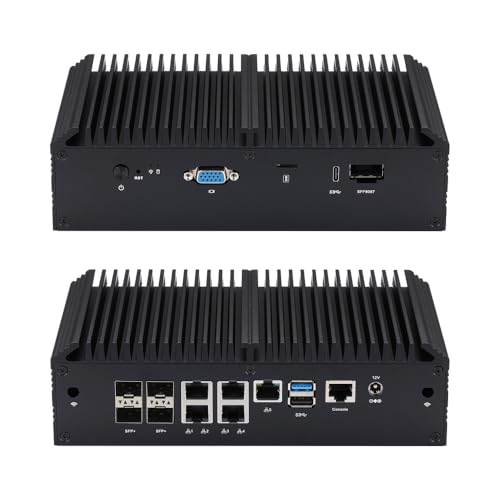 Qotom Q20332G9-S10 Mini PC 8 Cores Intel Atom C3758 5X 2.5G LAN 4X SFP+ AES-NI Computer (NO RAM, NO SSD)