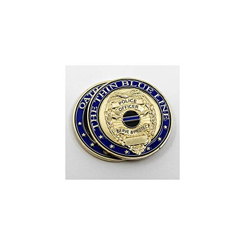 Thin Blue Line Shield Oath of Honor Challenge Coin