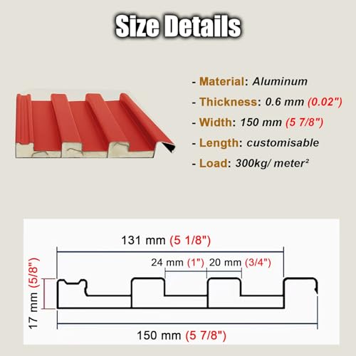 Paneles de aluminio aislante de 0.9m para cubiertas de garaje, pack de 5 unidades 6