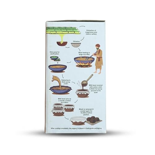 Image of Kudrat Organic Essentials गुड़ Jaggery in Clay Bowl, 900g, Unrefined Chemical Free, Mineral Rich Natural Sweetener, Traditional Handmade Process