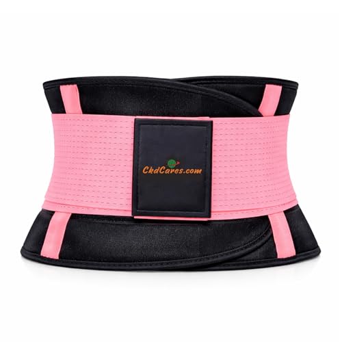 CKDCARES Waist Trainer for Women & Men � Waist Trimmer Sweat Slimming Belly Band Dual Adjustable Straps Workout Belt, Pink, Medium