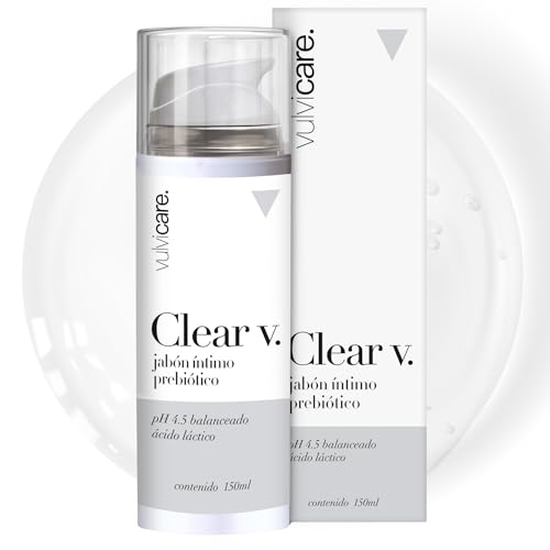 Jabón Íntimo Mujer pH 4.5 - Vulvicare Clear V 150ml - Gel Higiene Íntima con Ácido Láctico - Cuidado Diario Zona Íntima - Confort y Protección Femenina