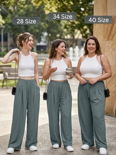 Image of GRECIILOOKS High Waist Polycotton Trousers for Women - Flared Parachute Pants with Side Pockets | Casual Travel Cargo Pants (Available in Plus Size and Value Pack)