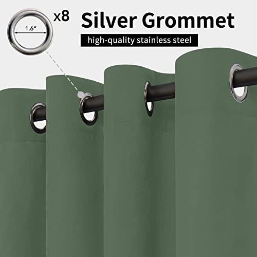 Image of Easy-Going Outdoor Curtains for Patio 1 Panel, 54x120 inch, Sage Green | Waterproof, Windproof, Weatherproof Privacy Outdoor Curtains for Cabanas Porches and Pergolas, Grommet Top and Tab Bottom